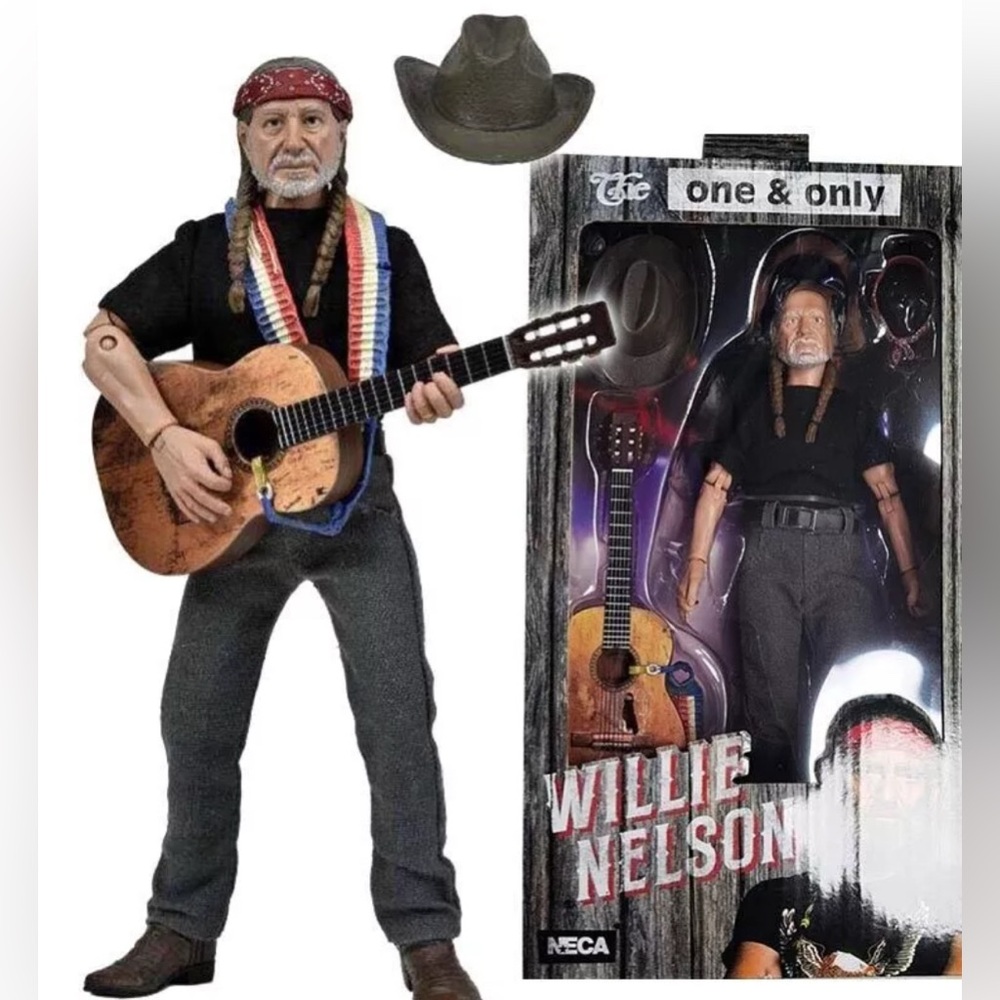 NECA Willie Nelson The One & Only 8"Clothes Retro Action Figure Official New